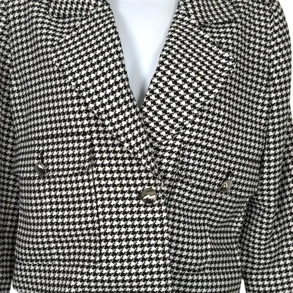 Tahari Black and White Houndstooth Blazer XS - Picture 8 of 13
